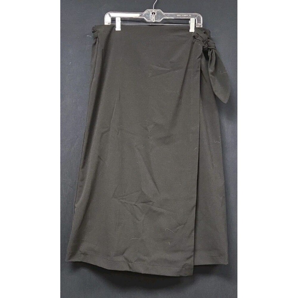 Ted Baker London Wrap Midi Skirt Rich Black Size XL NWT New